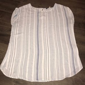 Navy and White Blouse